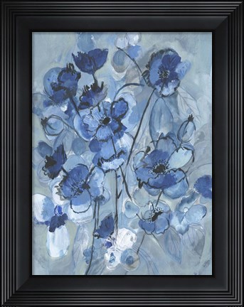 Framed Blue Hue Bouquet Print