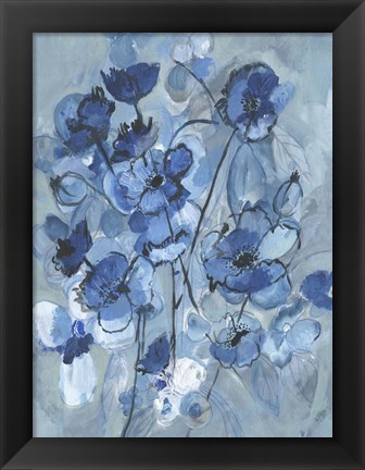 Framed Blue Hue Bouquet Print
