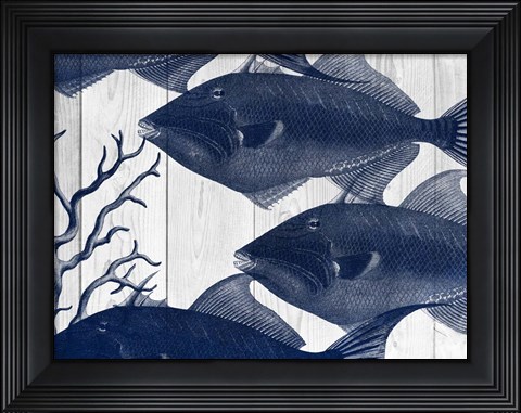 Framed Blue Fish Print