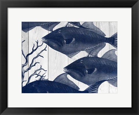 Framed Blue Fish Print