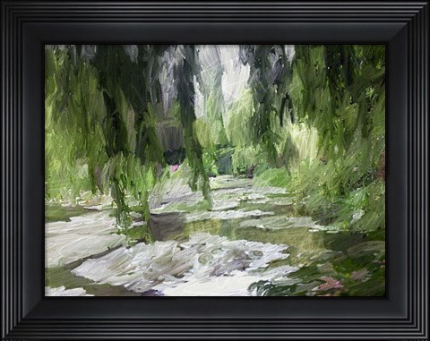 Framed Monets Tranquil Gardens Print