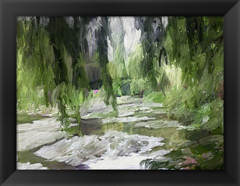 Framed Monets Tranquil Gardens Print