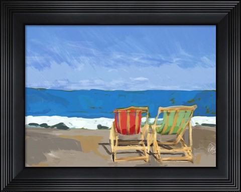 Framed Beach Chairs Print