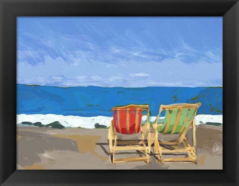 Framed Beach Chairs Print