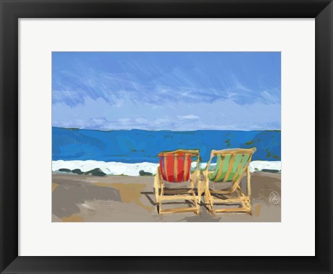 Framed Beach Chairs Print