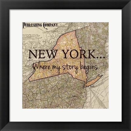 Framed New York My Story Print