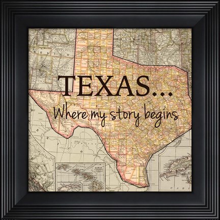 Framed Texas My Story Print