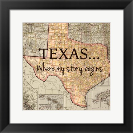 Framed Texas My Story Print