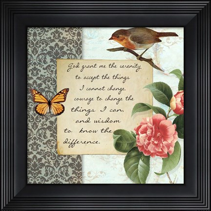 Framed Vintage Serenity Prayer Print