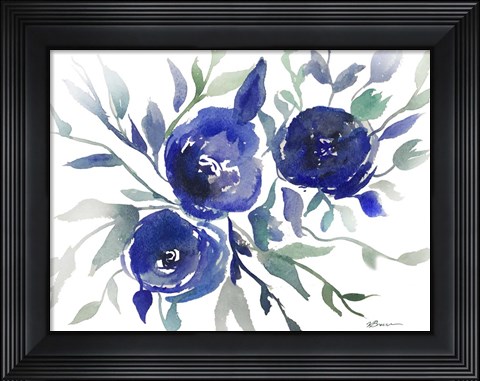 Framed Blue Roses Print