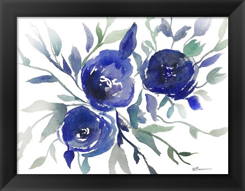 Framed Blue Roses Print