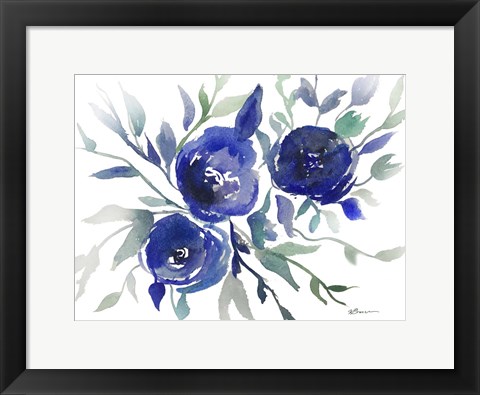 Framed Blue Roses Print