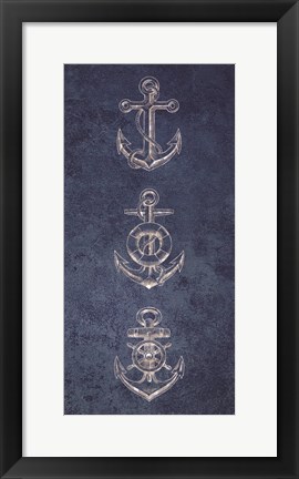 Framed Anchor Coastal Blues 1 Print