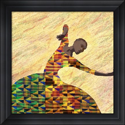 Framed Kente Dancer 1 Print