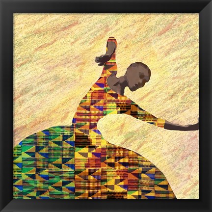 Framed Kente Dancer 1 Print