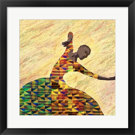 Framed Kente Dancer 1 Print