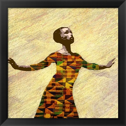 Framed Kente Dancer 2 Print