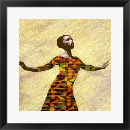 Framed Kente Dancer 2 Print