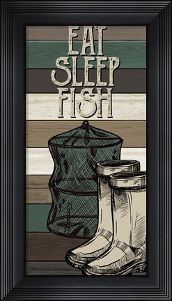 Framed Fishing Panel 3 Print