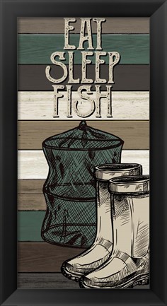 Framed Fishing Panel 3 Print