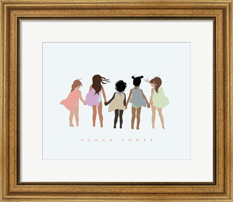 Framed Human Power with Capes Print