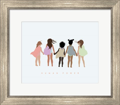 Framed Human Power with Capes Print