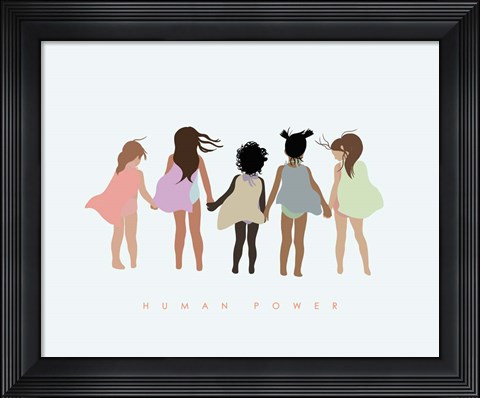 Framed Human Power with Capes Print