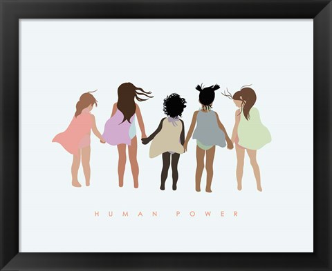 Framed Human Power with Capes Print