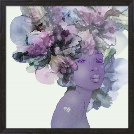 Framed Flower Girl With Heart 1 V3 Print