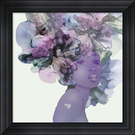 Framed Flower Girl With Heart 1 V3 Print