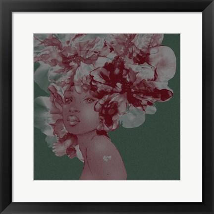 Framed Flower Girl With Heart 1 V2 Print