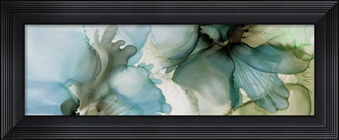 Framed Sage And Teal Florals 1 Print