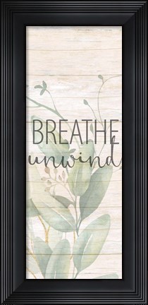 Framed Breathe Unwind Panel Print