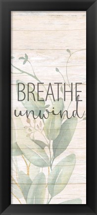 Framed Breathe Unwind Panel Print