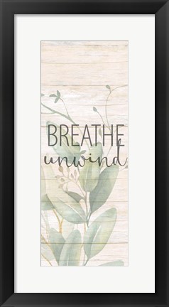 Framed Breathe Unwind Panel Print