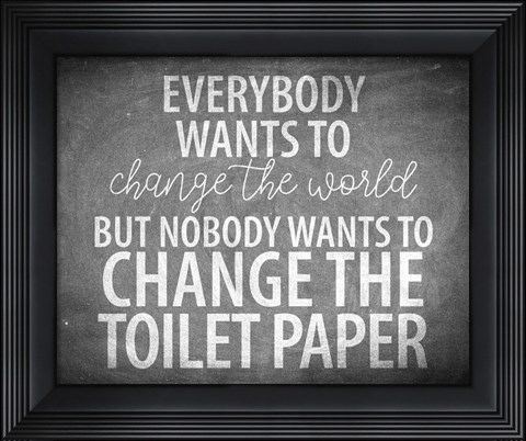 Framed Bathroom Chalkboard 6 Print