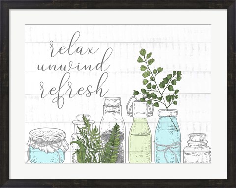 Framed Relax Unwind Refresh Print