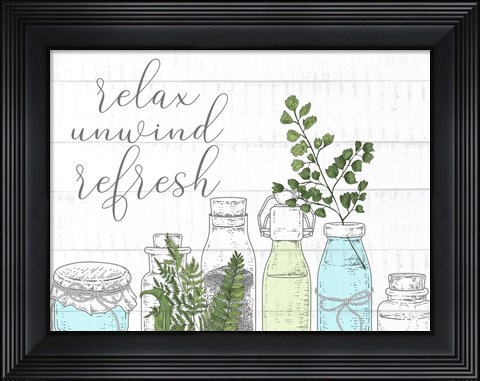 Framed Relax Unwind Refresh Print