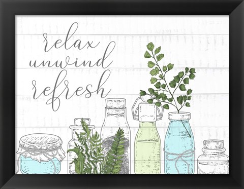Framed Relax Unwind Refresh Print