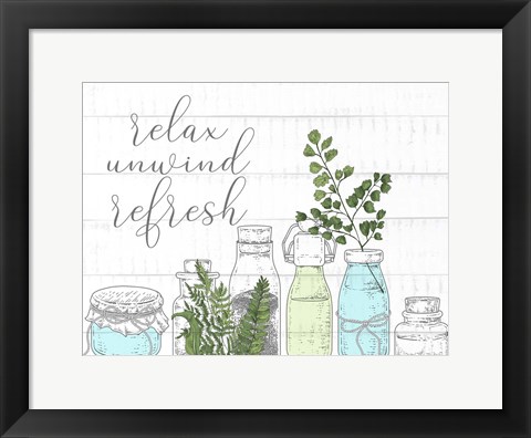 Framed Relax Unwind Refresh Print