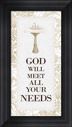 Framed God Will Meet All 1 v2 Print