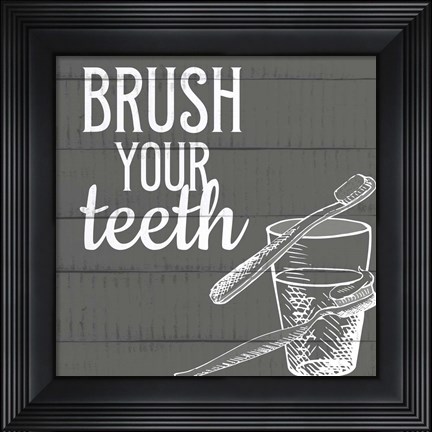 Framed Brush Your Teeth Print