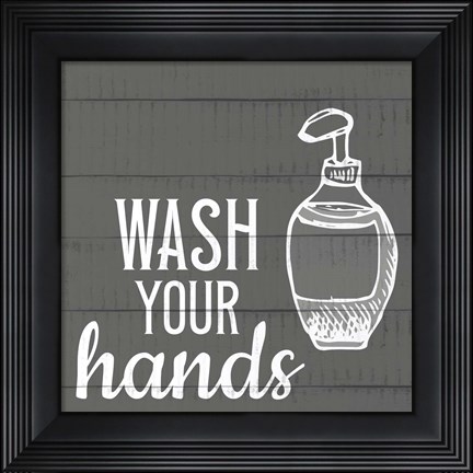 Framed Wash Your Hands Print