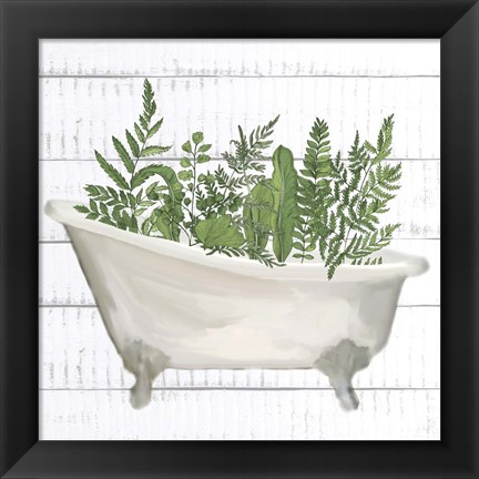 Framed Fern Bath 1 Print