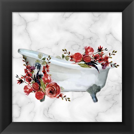 Framed Marble Bath 1 Print