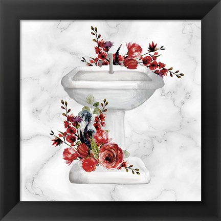 Framed Marble Bath 2 Print