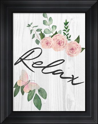 Framed Relax Florals 1 Print