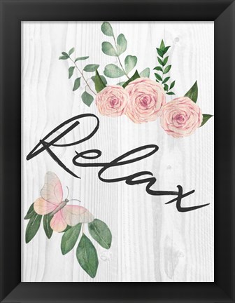 Framed Relax Florals 1 Print