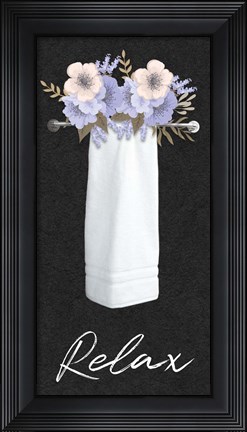 Framed Relax Floral Towel Print