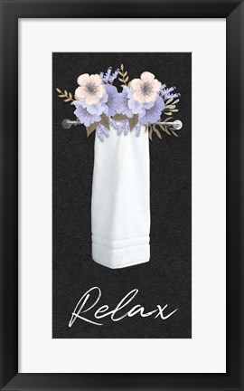 Framed Relax Floral Towel Print